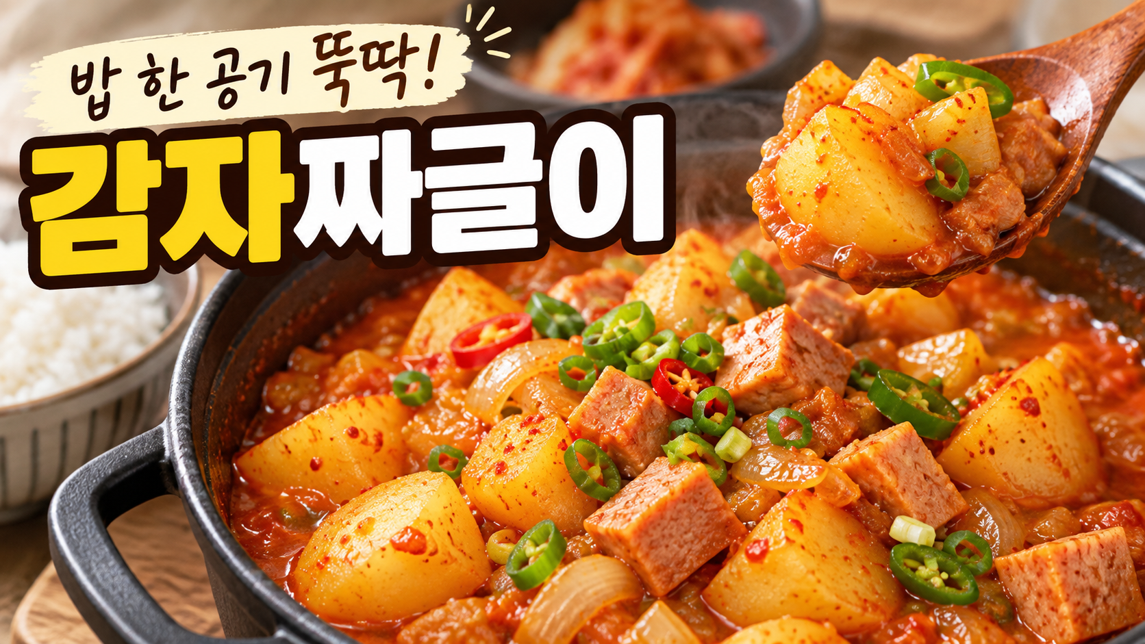 감자와 스팸이 어우러진 매콤한 감자 짜글이 이미지