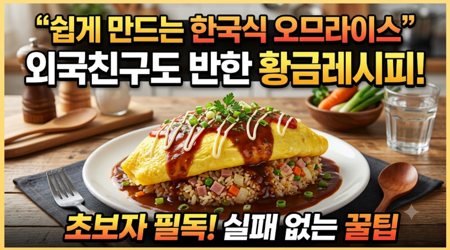 소스가 듬뿍 올라간 오므라이스 이미지