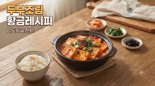 뚝배기에 졸여낸 두부조림 이미지